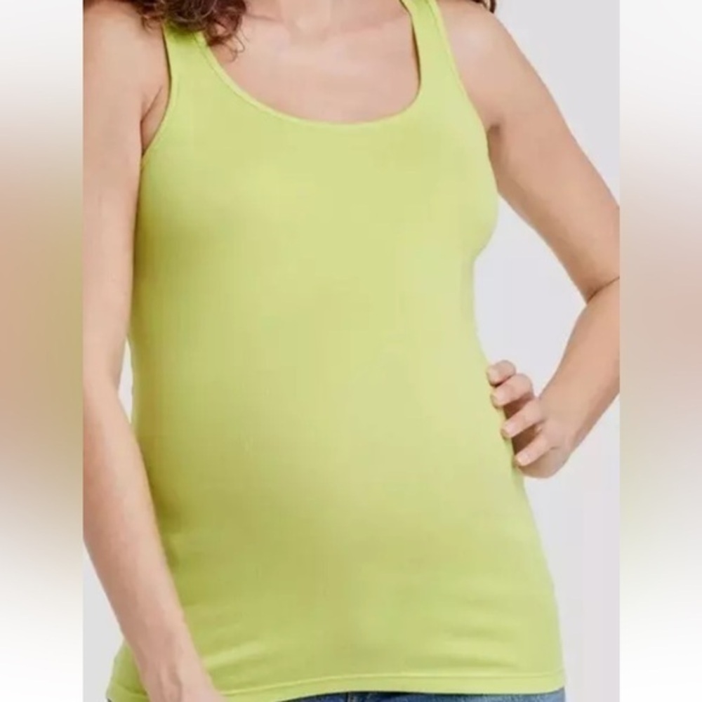 NWT Isabel Maternity by Ingrid & Isabel Scoop Neck Tank Top - Lime Green size M